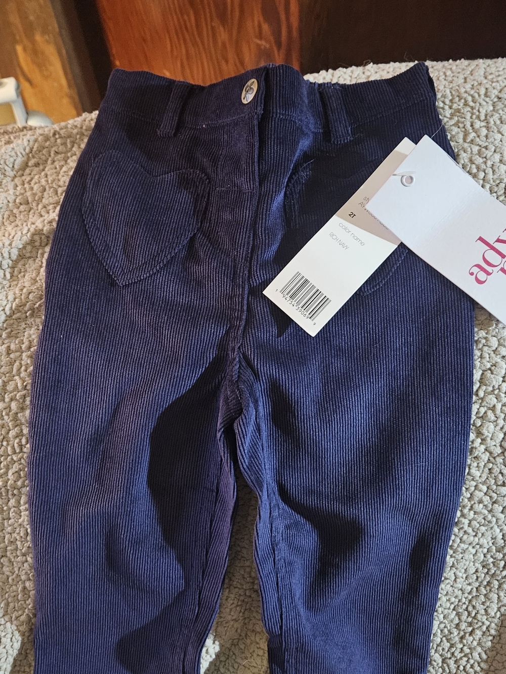 Adyson Parker Navy Corduroy Pants with Heart Pocket